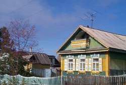 Maison sibrienne au bord du Bakal